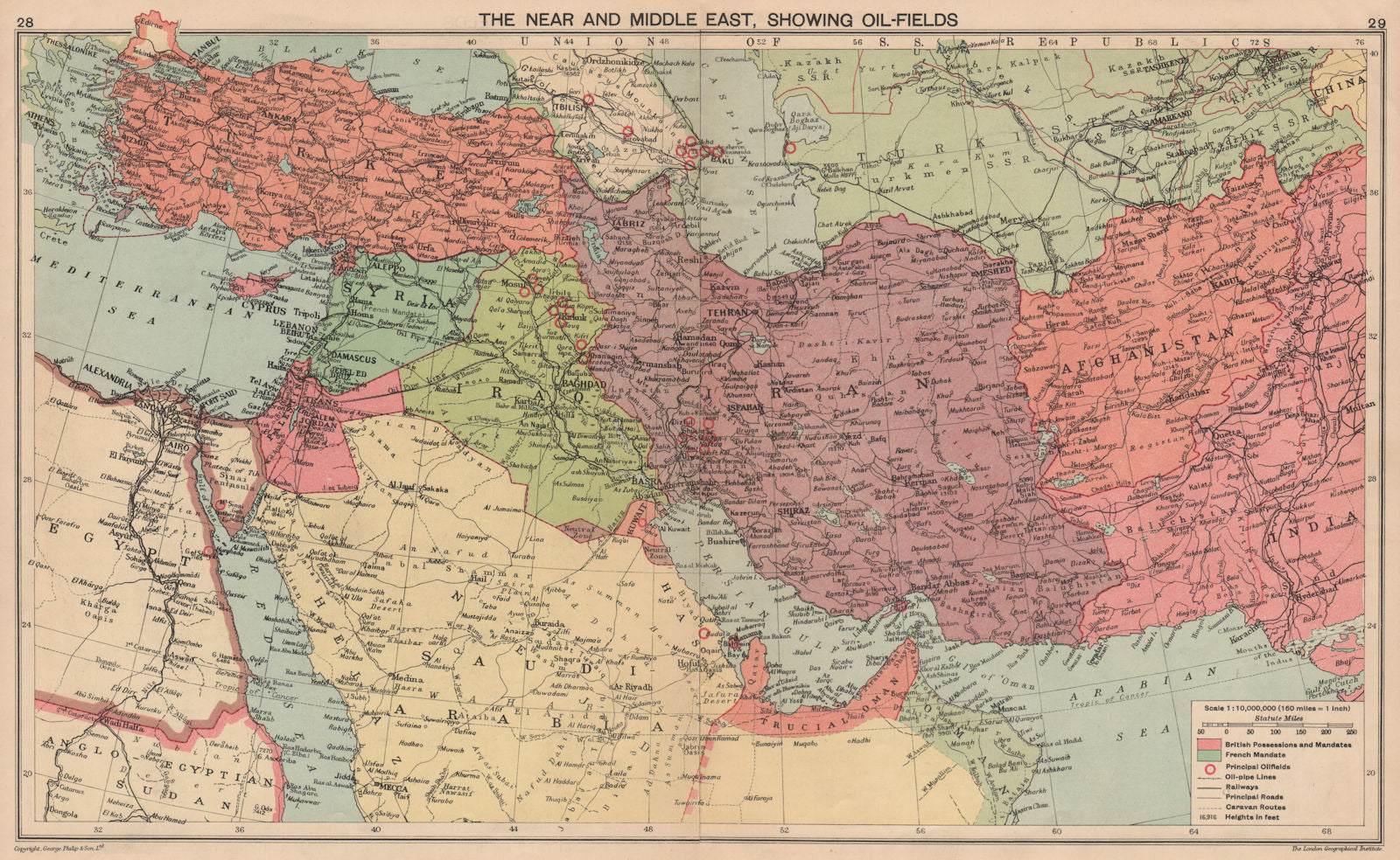 WW2. Middle East oilfields 'Dibai'/Dubai Abu Dhabi Italian Dodecanese 1940 map